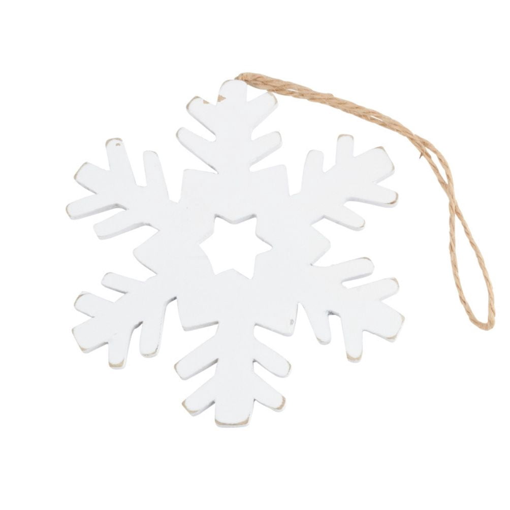 24pcs White Wooden Snowflake Ornaments - for Christmas - Factory Direct Craft