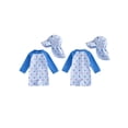 thumbnail image 2 of BemeyourBBs Toddler Baby Boy Girl One Piece Swimsuit Kids Infant Bathing Suit Long Sleeve Rash Guard Half Zipper Bee Strawberry Sailboat Swimwear Sunhat Set UPF 50+, 2 of 9