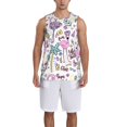 thumbnail image 6 of Rocae Summer with Flamingo for Men's Basketball Jersey Lightweight and Breathable Athletic Tank Top,Quick-Drying Sports Jersey Large, 6 of 9