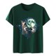 thumbnail image 2 of Gibobby Playera Corte clásico para Mujer Camisas lobo para hombres y mujeres Camiseta manga corta unisex con estampado lobos y animales(Verde,XL), 2 of 5