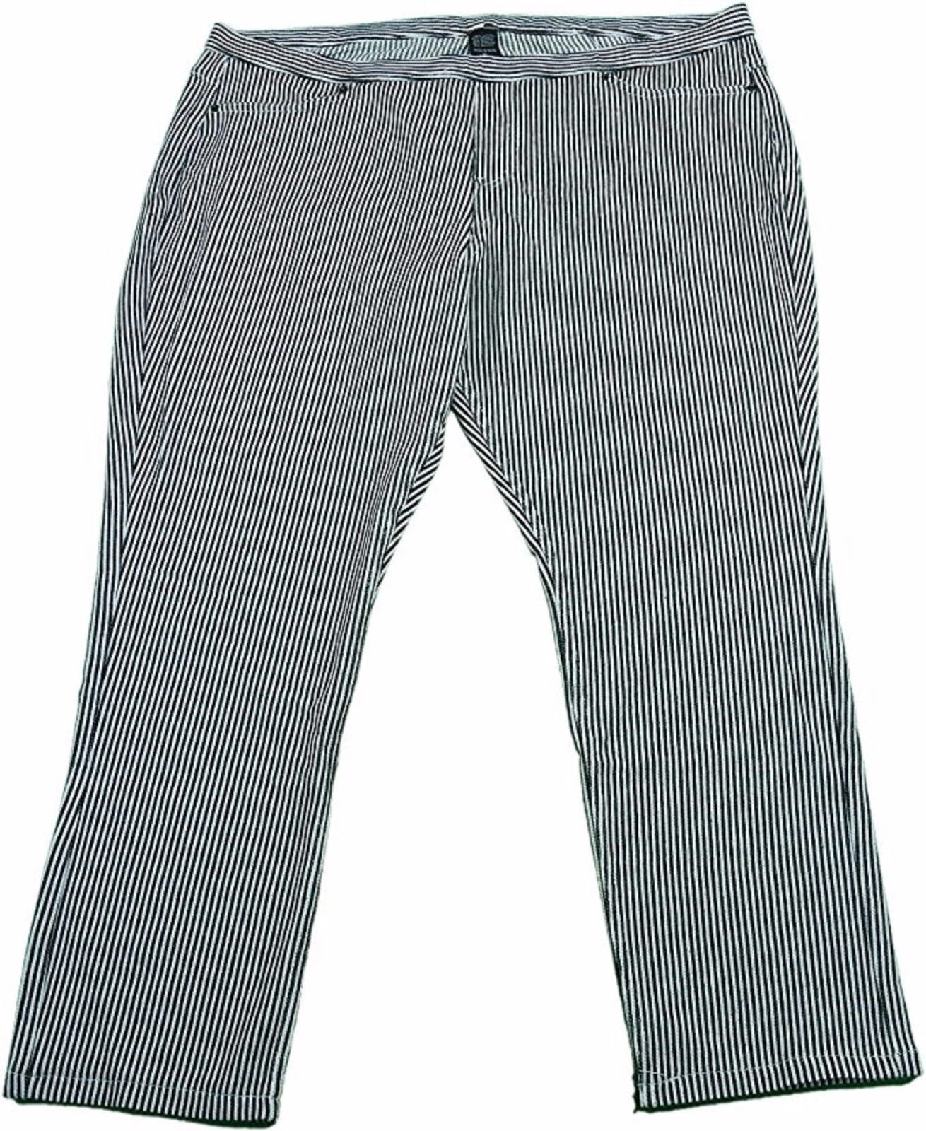 June & Daisy - June & Daisy Ladies Size Small (6-8) Denim Capri Leggings Pant, Railroad Stripe 