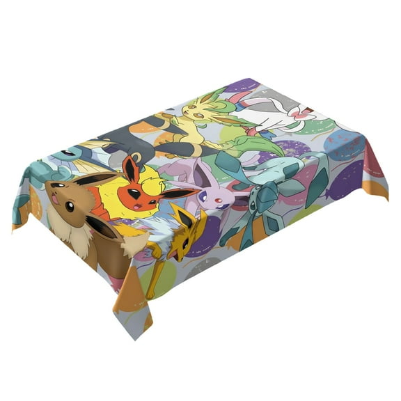 Eevee Aesthetic Evolutions-theme square tablecloth has an iconic print, fits most tables, and is easy to care for perfect gifts for fans friends and family，55" x 71"（140*180cm）