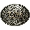 thumbnail image 1 of Moranse Religion Cross Cowboy Kneeling Prayer And Horse Design Belt Buckles, 1 of 5