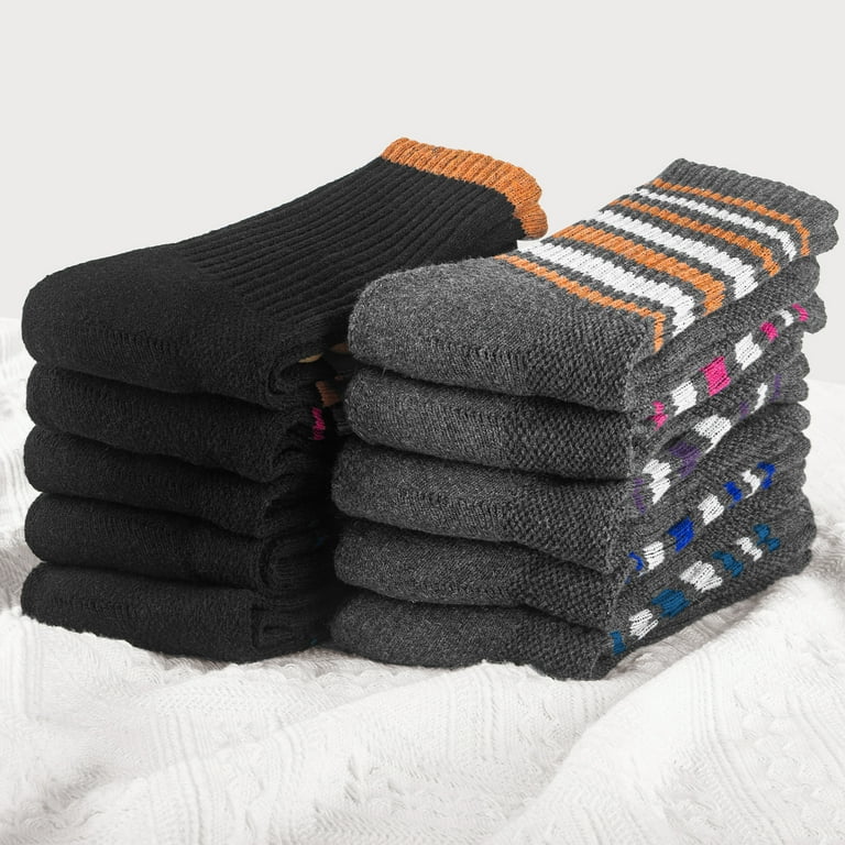 Loritta 10 Pairs Pack Warm Wool Socks for Women Thick Knit Thermal Boot  Crew Winter Warm Socks Size 6-10 