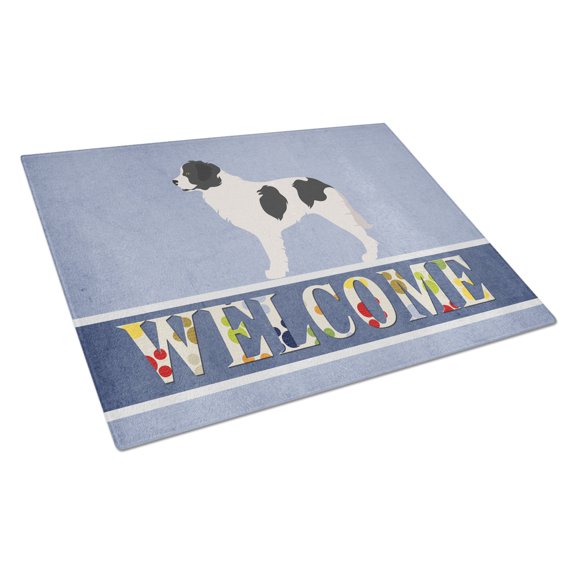 Caroline's Treasures Landseer Welcome Glass Cutting Board Large