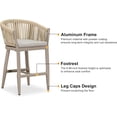 thumbnail image 5 of PURPLE LEAF Outdoor Counter Height Bar Stools Set of 2, Patio Woven Aluminum Barstools Bar Chairs with Back and Cushions for Balcony Garden Indoor Kitchen Outside,Champagne, 5 of 12