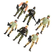 Forces Combat and Team Toys Soldiers Action Figures Playset with Accessories for Kids Boys, 6Pcs ( Random Type )