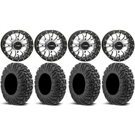 System 3 ST-3 Machined 14 Wheels 28 MotoVator Tires Kawasaki Teryx Mule System 3 ST-3 Machined 14 Wheels 28 MotoVator Tires Kawasaki Teryx Mule