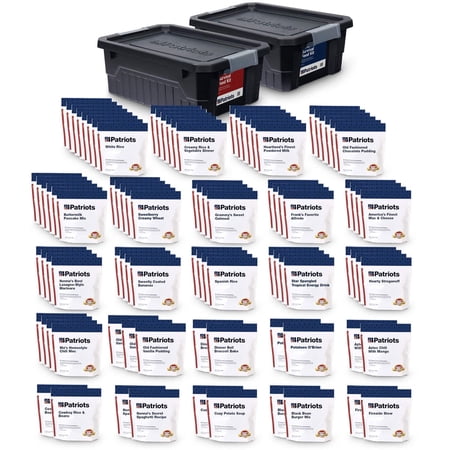 4Patriots: 3-Month Survival Food Kit - Emergency Food Supply - Freeze Dried Food - Designed to Last 25 Years - 688 Servings - 135,840 Total Calories - Disaster-Resistant Packaging