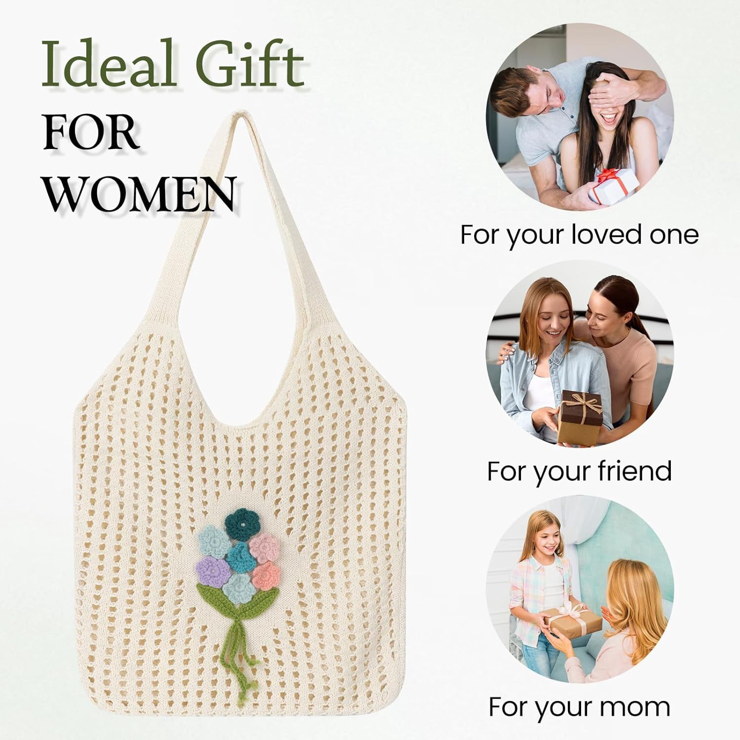 Crochet Mesh Beach Tote Shoulder Handbags Hobo for Women Summer Vacation Shoulder Bag Soft Y2k Purses for Travel