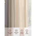 thumbnail image 7 of Brown Stripe Semi Sheer Curtains 54 Inch Length 2 Panels Set, Modern Farmhouse Texture Geometric Sheer Kitchen Curtain Privacy Voile Window Curtain for Living Room Bedroom Rod Pocket Drapes, 7 of 7