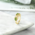 thumbnail image 4 of Gem Stone King 1.11 Ct Green Peridot White Created Sapphire 18K Yellow Gold Plated Silver Ring, 4 of 5
