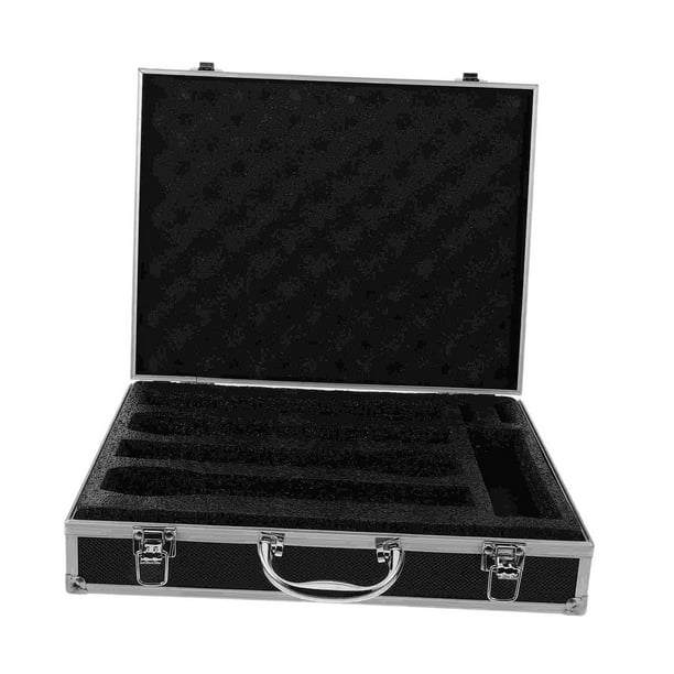 Estuche de almacenamiento para micrófonos, caja de instrumentos profesional, caja de herramientas de aluminio, maletín para micrófonos para equipos de