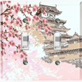 thumbnail image 1 of Metal Light Switch Plate Cover Japanese Pink Sakura Flower House Brown FLW127, 1 of 13