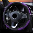thumbnail image 4 of 1 Cubierta De Volante De Coche Transpirable Antideslizante De Cuero De La PU Cubre De Dirección Adecuado 37-38 Cm Auto Decoración De Fibra De Carbono, 4 of 4