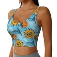 thumbnail image 2 of Xecao Sunflowers for Sports Bra with Removable Pads, Crop Tank Top Design, Women's Longline Sports Bra - Non-Wired - XX-Large, 2 of 9