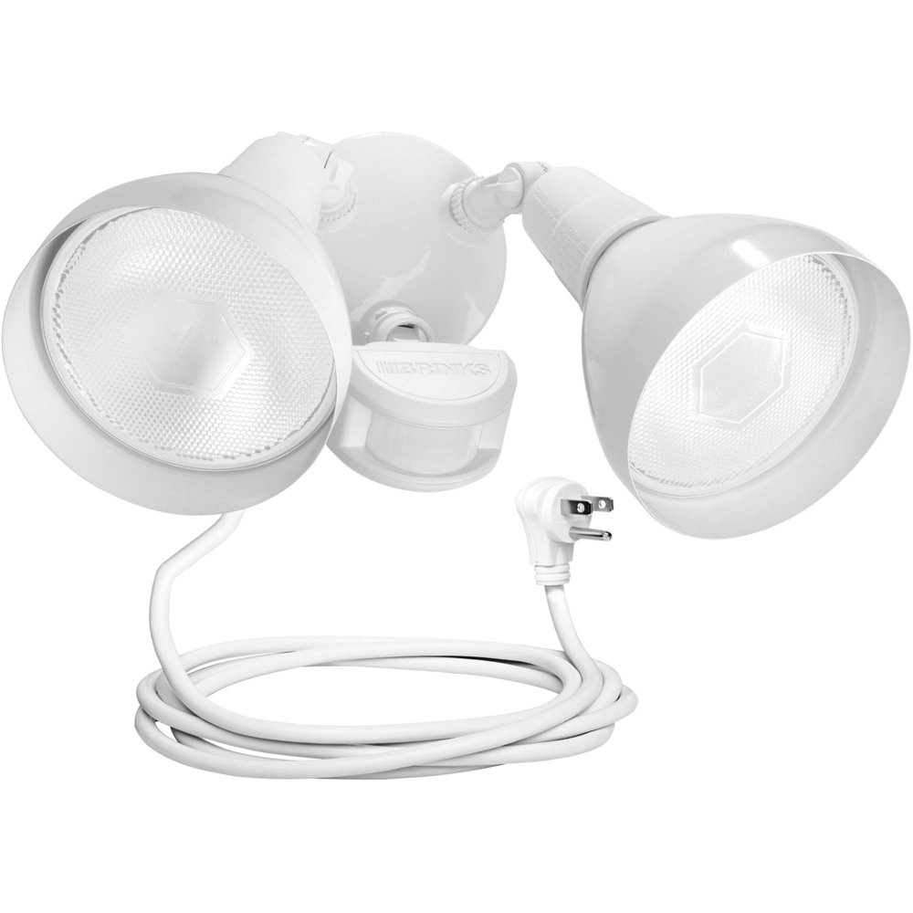 Brink's Dual Head PlugIn MotionActivated Security Light, White Finish