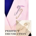 thumbnail image 3 of Broches para mujer, broches para chal de suéter, broches de perlas y cristales de imitación, broches de seguridad, broches para camisa de vestir para mujer, 2 estilos, dorado, plateado, 3 of 5