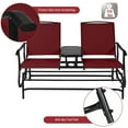 thumbnail image 6 of 2 Person Outdoor Patio Double Glider Chair Loveseat Rocking Wine, 6 of 11