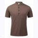 thumbnail image 1 of pstuiky Camisas de manga corta para hombre, Camisa informal de color liso con botones y cuello alto para hombre, versátil, de manga corta ropa de hombre l, 1 of 3