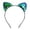 Dark Green, variant on Sparkling Cat Ears Headband for Kids Festive Cartoon Glitter Sequins Hair Accessory Blue One Size