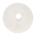 thumbnail image 2 of 24 Inch Mini Knit Christmas Tree Skirt for Tabletop Trees, Boho Cream White Cable Knit Skirt for 3-4 FT Small Trees, Neutral Farmhouse Xmas New Tear Tree Decorations, 2 of 6