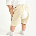 thumbnail image 5 of SHTXOZHI Baby Open-Crotch Shorts Elastic Waist Comfortable Ribbed Boys Pants Summer Casual Outdoor Girls Bottoms, 5 of 9