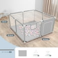 thumbnail image 7 of Baby Playpen, Outdoor Play Yard, Portable Play Yard 4-Panel- Baby Safety Playpen for Infant Toddler,Grey, 7 of 7
