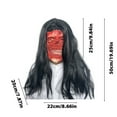 thumbnail image 4 of Realistic Female Ghost Mask for Halloween , Scary Long Hair Latex Mask for Costume Parties, Haunted Houses & Horror Events - Durable Rubber Halloween Accessory, 4 of 5