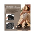 thumbnail image 2 of BLISSFUL STEP Women's Ankle Elastic Strap Wedge Heel Sandals Black-1 6.5, 2 of 7