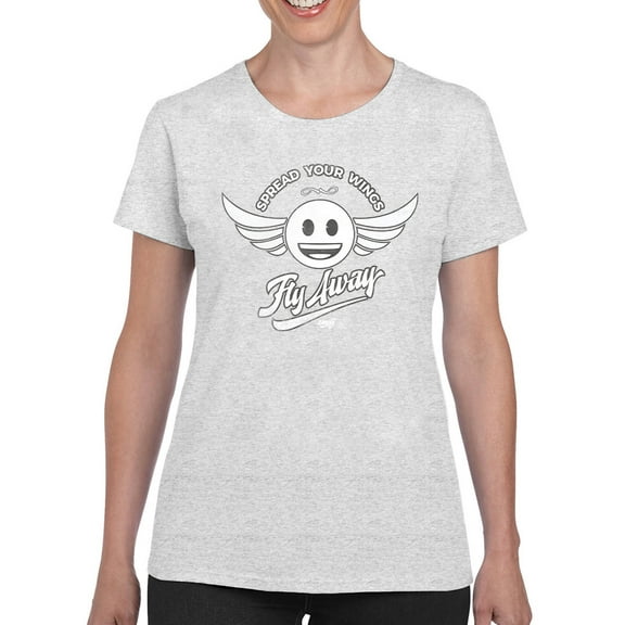 Fly Away - Retro Winged Emoji Graphic Women's T-shirt