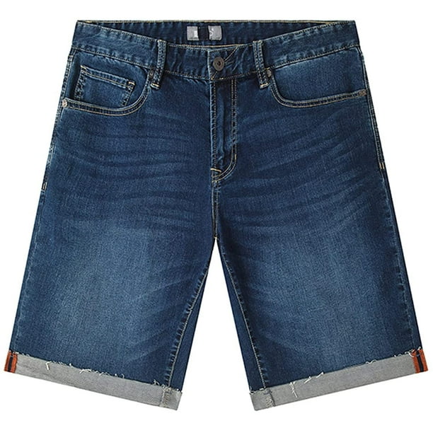 Short en jean roulé pour homme en détresse classique Jean pantalon ...