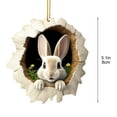 thumbnail image 2 of Summercome Easter Bunny Animal Pattern 2D Acrylic Ornament, Animal Ornament Hanging Ornament for Animal Lovers, Animal Christmas Ornament, 2 of 6