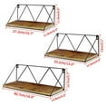 PHAREGE Modern Rustic Floating Wall Shelves, 3 Pack Storage for Home