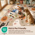 thumbnail image 4 of Design&I 8'x10' Washable Area Rug Beige Orange Whimsical Halloween Themed Design Charming Autumn Motifs with Playful Cats for Dining Room, Large Office, Lounge, Snag-Free, 4 of 7