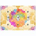 thumbnail image 1 of Metal Light Switch Plate Cover Rainbow Mandala Flower Tile Pattern Beige MDL092, 1 of 13