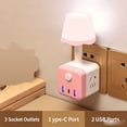 thumbnail image 5 of Multifunctional LED Desk Lamp with Power Strip – Wall Plug Night Light with USB A USB C Outlets – Touch Control Dorm Room Office Bedside Lamp, 5 of 8