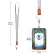 thumbnail image 3 of PU Leather Badge Holder ID Badge Holder with Lanyard for Cards & Credentials Palm Trees and Ocean, 3 of 6