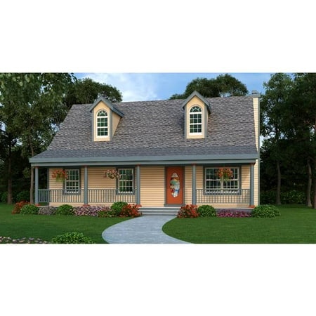 TheHouseDesigners-3800 Construction-Ready Small Cottage House Plan with Slab Foundation (5 Printed