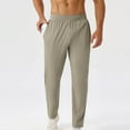 thumbnail image 2 of Men's Lightweight Running Pants Elastic Waist Stretch Jogging Golf Workout Loose Trousers with Pockets Khaki, 2 of 7