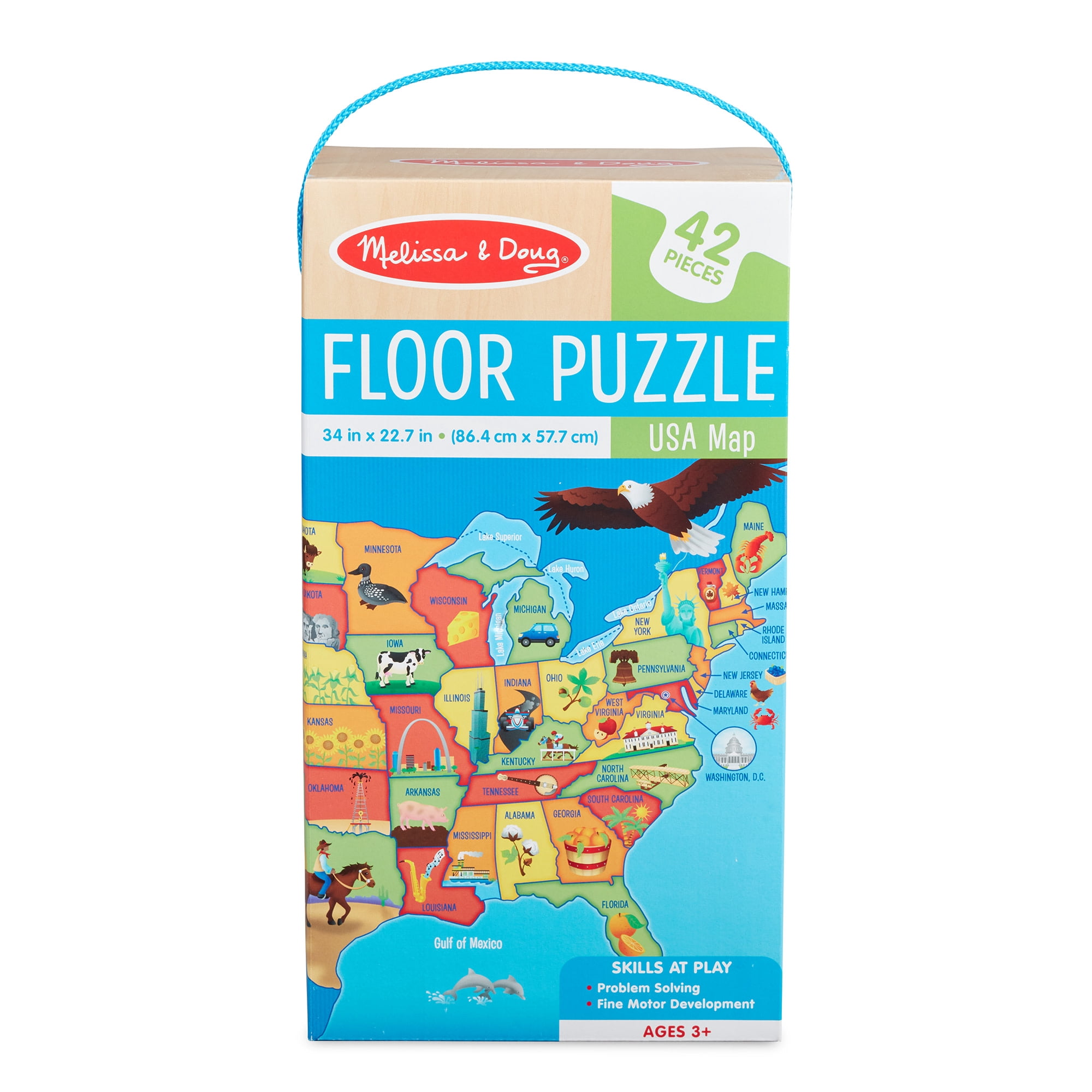 Melissa & Doug USA Map Giant Cardboard Floor Puzzle (42 Pcs)