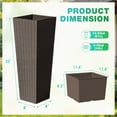 thumbnail image 3 of Devoko 32" Tall Planters for Outdoor Plants Set of 2, Woven-Textured Outdoor Plant Pots for Patio, Front Porch, 3 of 7