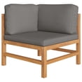 thumbnail image 3 of vidaXL 10 Piece Patio Lounge Set with Gray Cushions Solid Teak Wood, 3 of 10