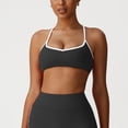 thumbnail image 2 of Fsgntruao Everyday Bra for Women V-Neck Contrast Solid Color Padded Sports Bra, 2 of 7