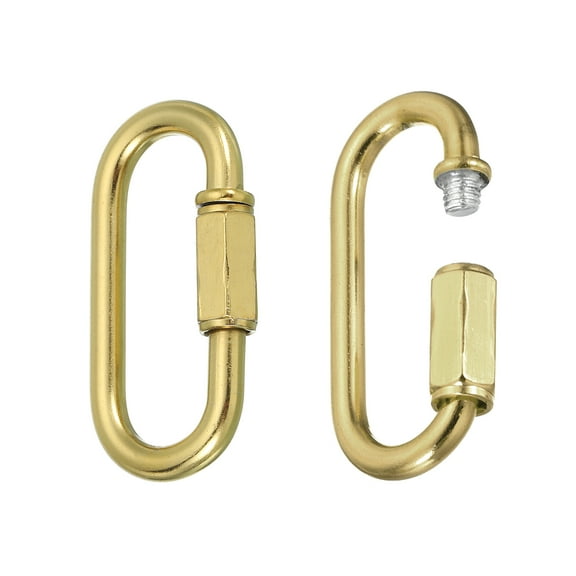 Chain Connectors, 6mm Thick Quick Link Screw Lock Oval Clips for Chandelier Pendant Lights, Copper, Pack of 2