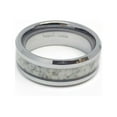 thumbnail image 5 of Tungsten Rings for Men Wedding Bands for Him Womens Wedding Bands for Her 8mm Marble Gray Inlay, 5 of 5