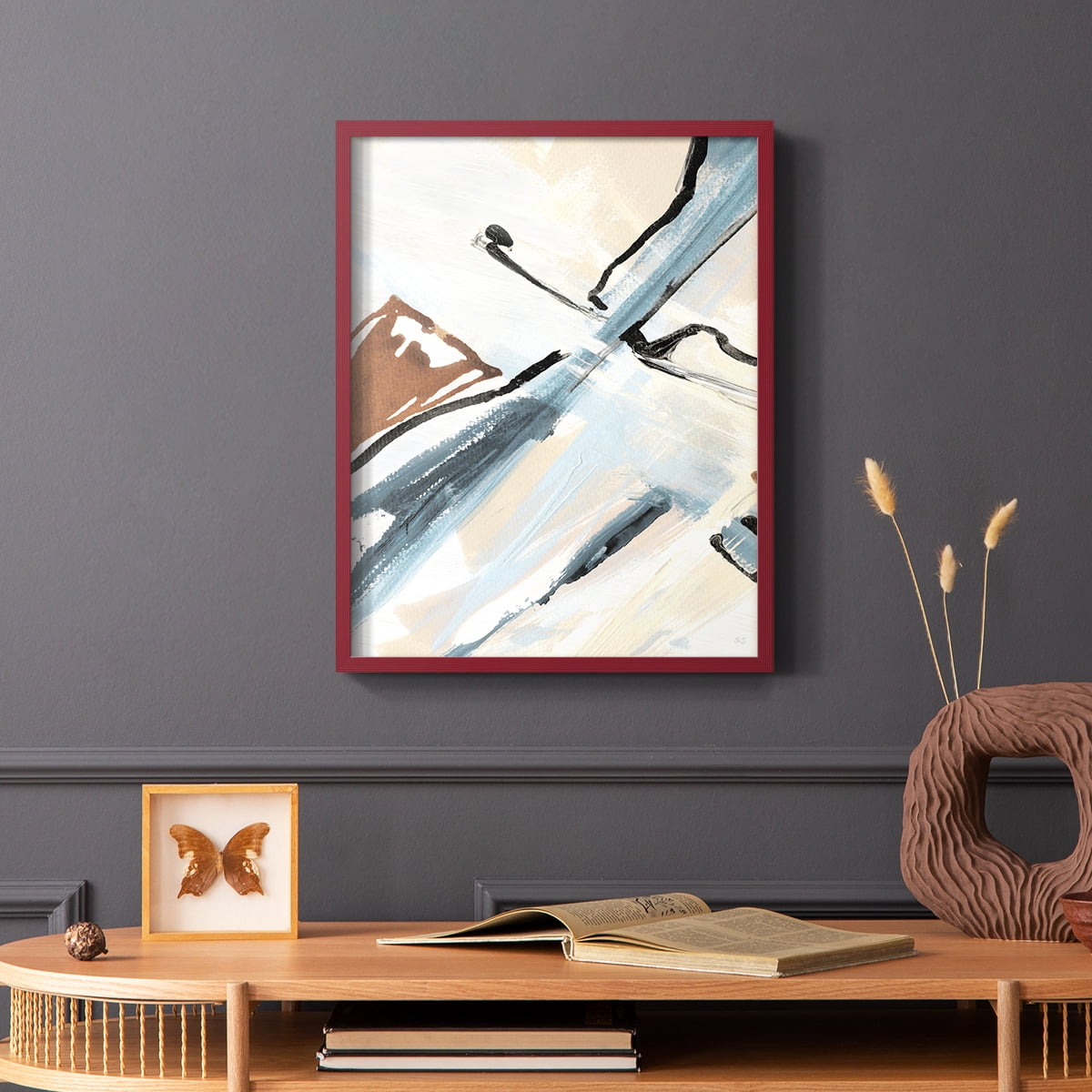 Dancing Wind Revisit I Framed Print in Red Solid Wood Framed Print No Nail Hanging