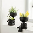 thumbnail image 5 of Macetero de cerámica de 1 pieza, contenedor de plantas humanoide sentado, decoración de mesa para el hogar, oficina y habitación, 5 of 5