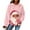 Pink, variant on Women's Hooded Long Sleeve Christmas Printed Flannel Top Hooded Sweatshirt for Winter Comfort and Holiday Fashion,Pink,M
