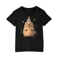 thumbnail image 5 of Feancey Groundhog Day Shirt Kids Boys Girls Summer Short Sleeve T-Shirts Loose Fit Casual Crewneck Tops Cute Animal Lover Graphic Tees Black 130, 5 of 5